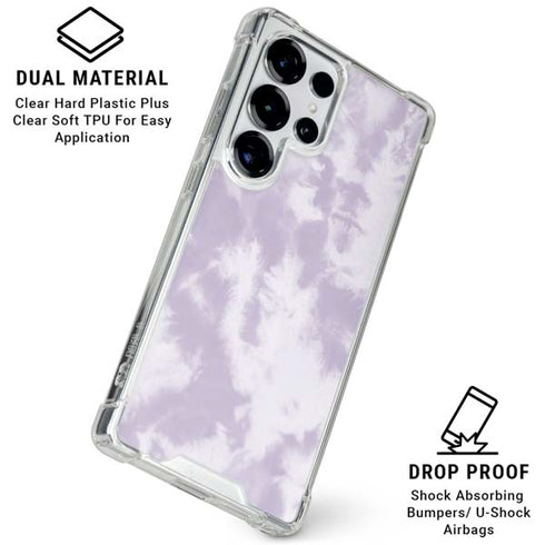 Purple and White Tie Dye Galaxy S25 Ultra Clear Case